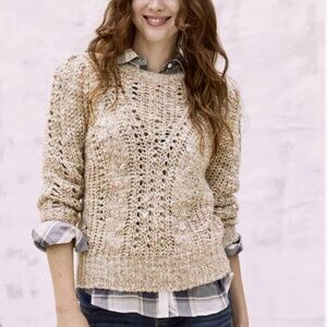 Matilda Jane Good Hart‎ Wool Blend Crochet Open Knit Sweater Women’s Size M Boho